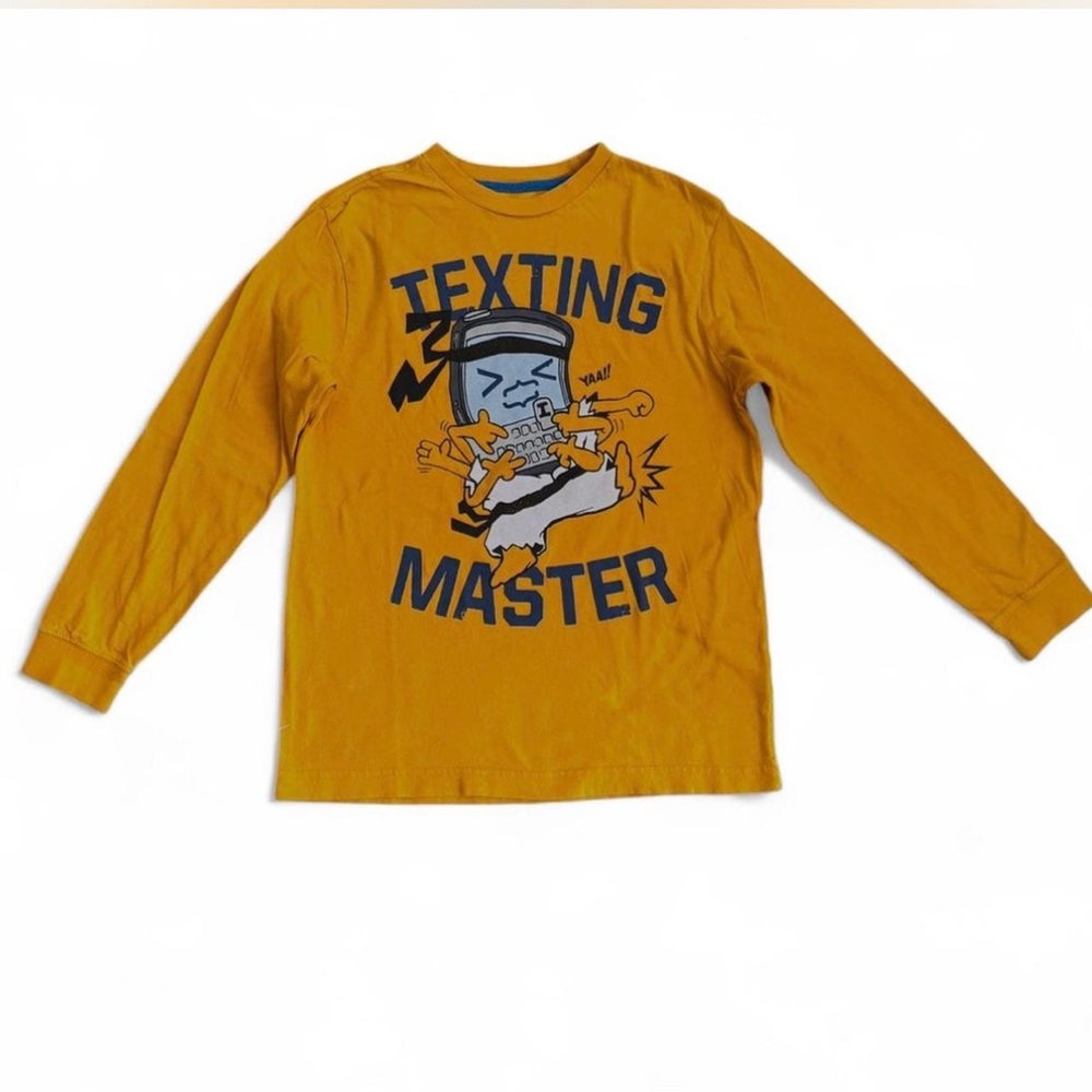 Old Navy Boys Ninja Texting Master Long Sleeve Tee L 10/12